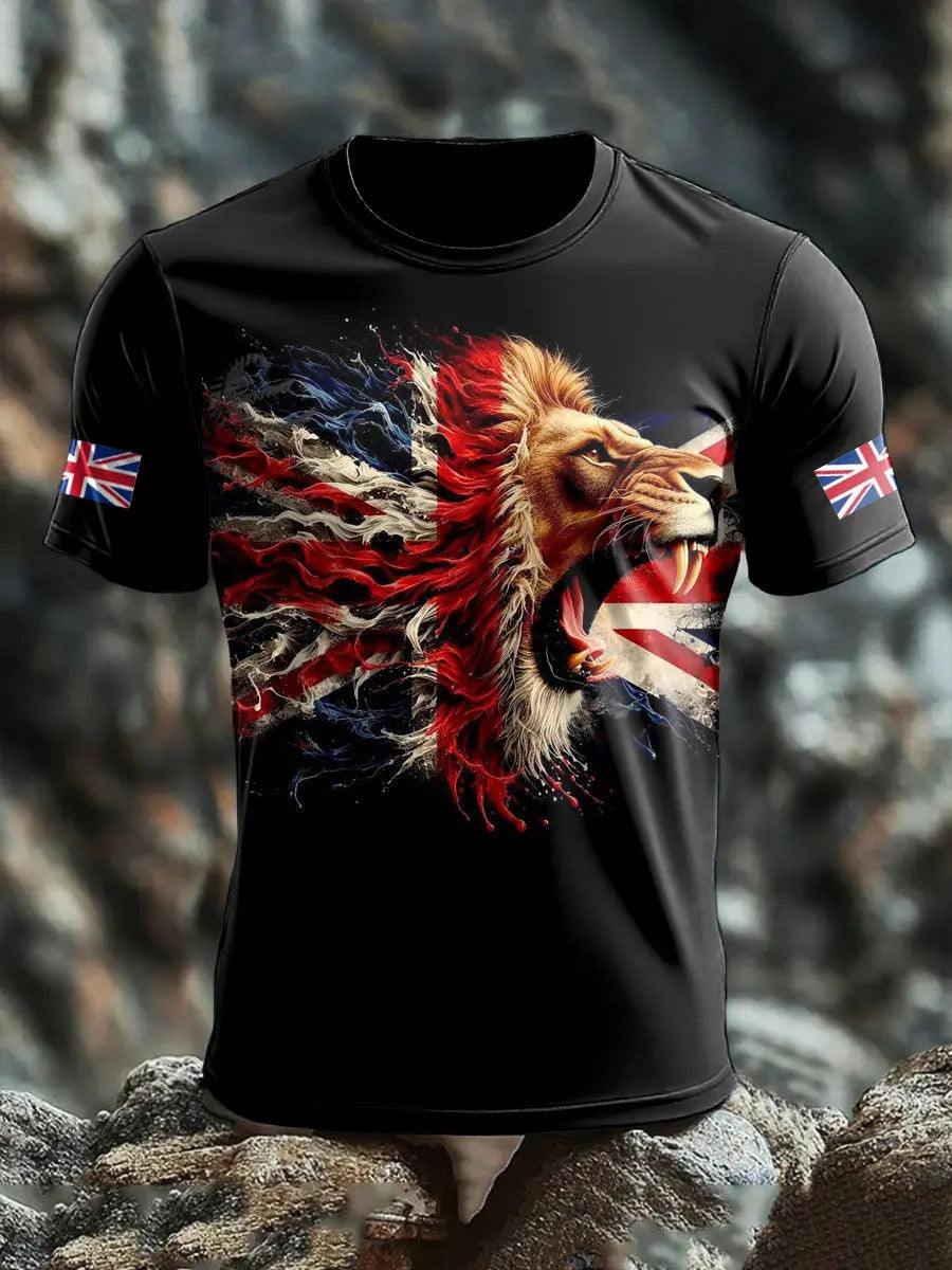 Lion UK Flag Shirt Men's Patriotic Clothing Best Gifts For Lion Lovers