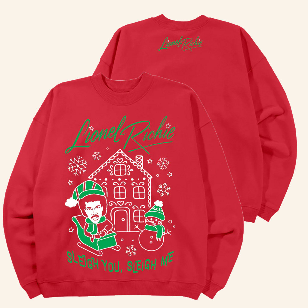 Lionel Richie Merch Lionel Richie Sleigh You Sleigh Me Red Sweatshirt Xmas Gifts For Him