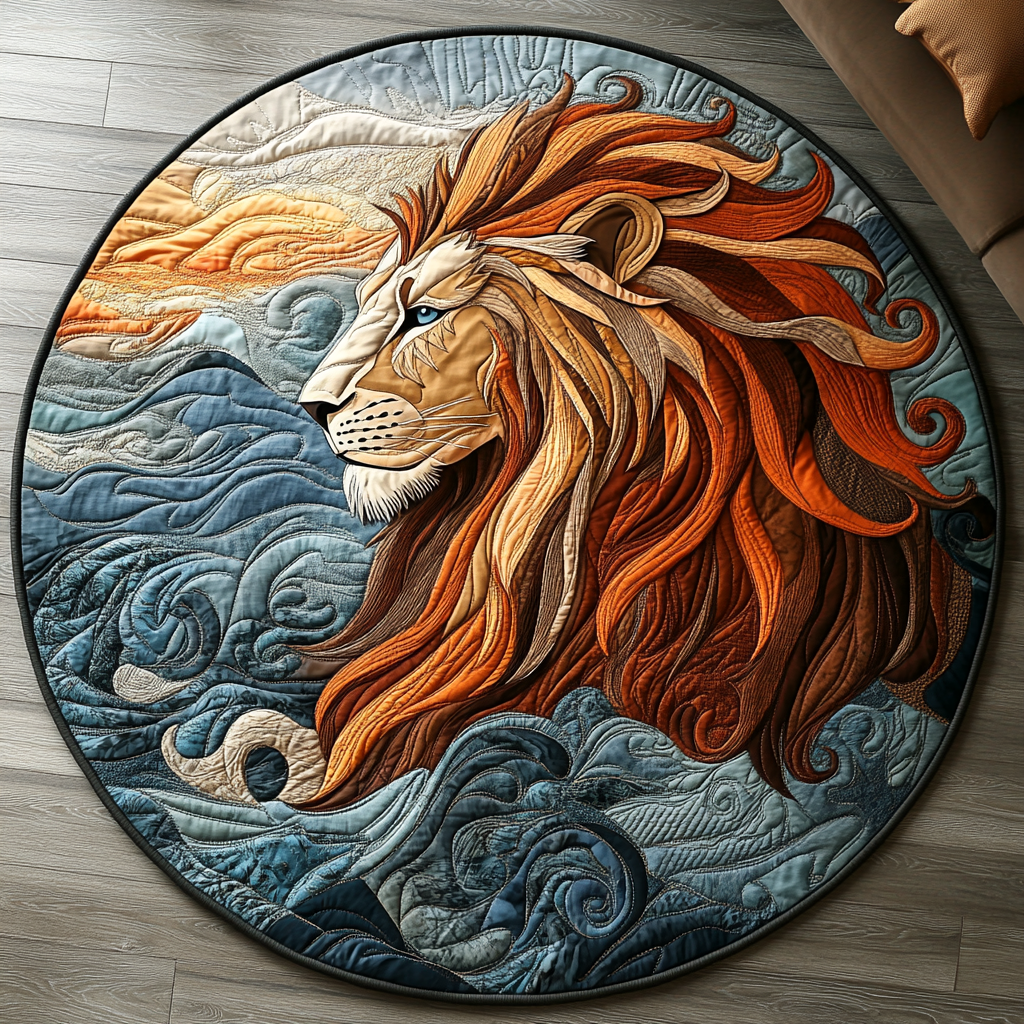 Lionheart Legacy Quilted Round Mat Front Entryway Ideas Unique Lion Gift Items