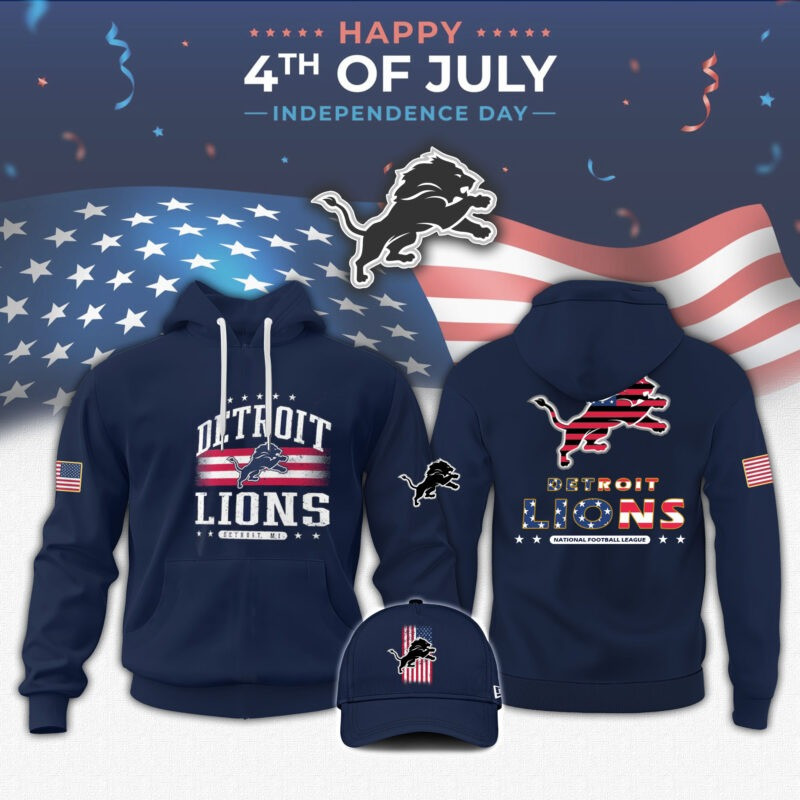 Lions Team 2025 4th Of July Limited Hoodie Perfect Gift For Dad Football Sport Merch