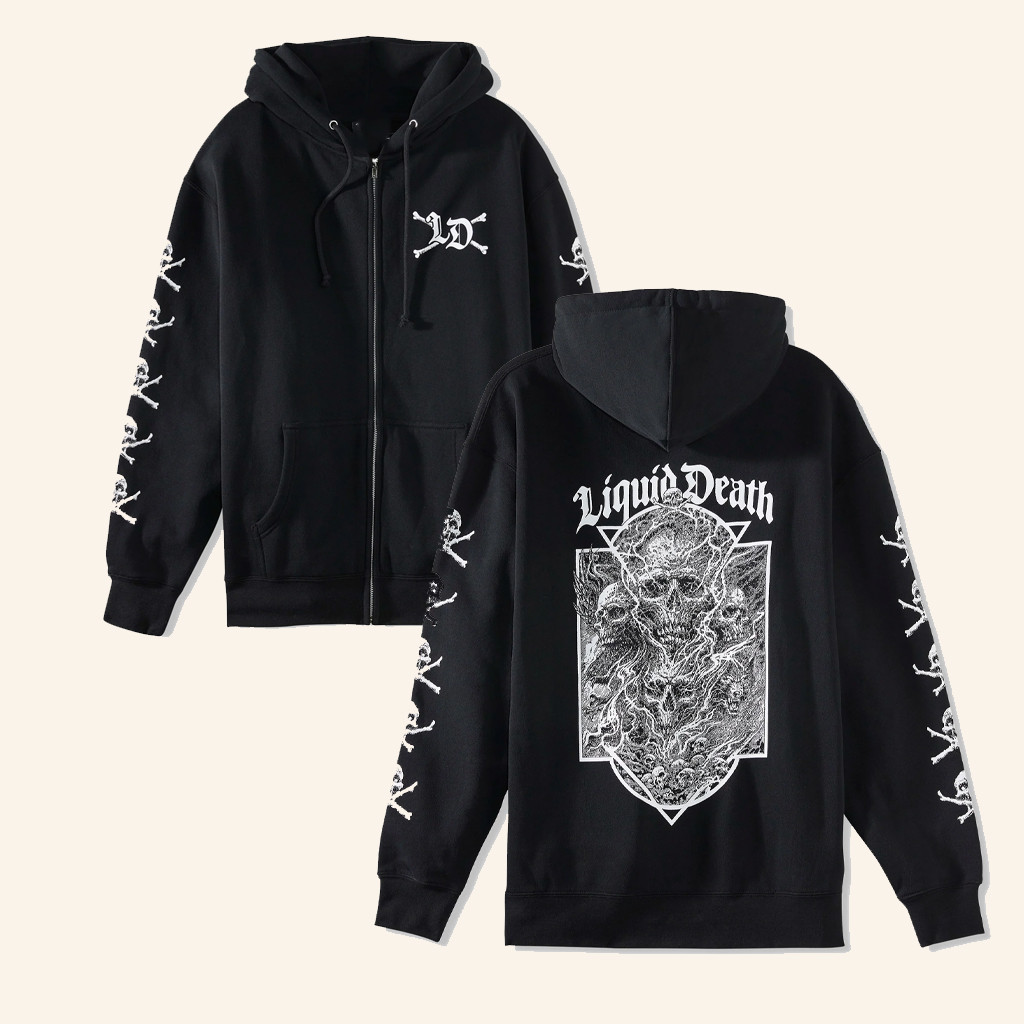 Liquid Death Merch Eternal Death 2 Zip Hoodie Christmas Presents For Boyfriend Liquid Death Merch Eternal Death 2 Zip Hoodie Christmas Presents For Boyfriend