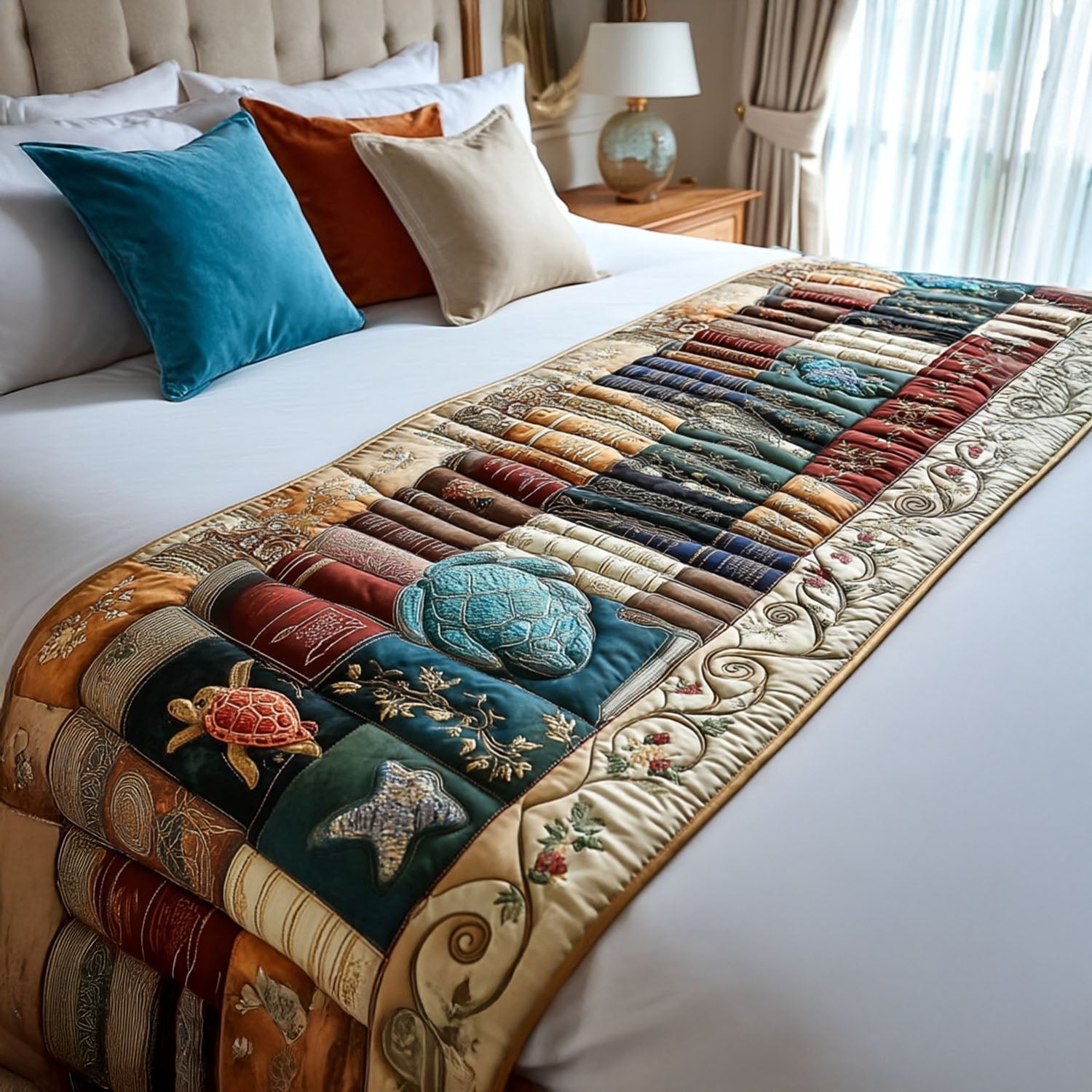 Literary Dreams Quilted Bed Runner Bed Decorations Christmas Gifts For Book Lovers