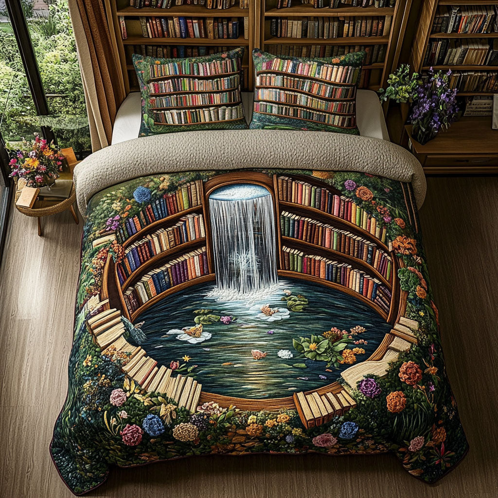 Literary Escape Quilted Bedding Set Holiday Duvet Covers Bookish Gift Ideas