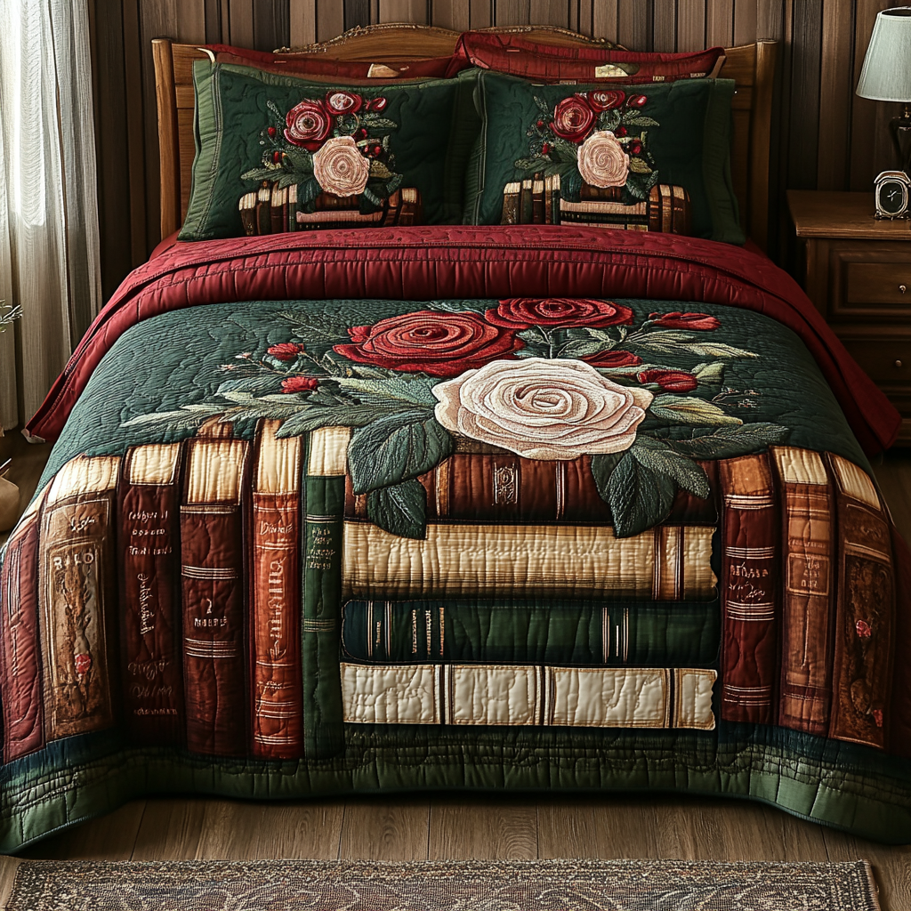 Literary Garden Quilted Bedding Set Best Comforter Sets Great Book Lover Gifts