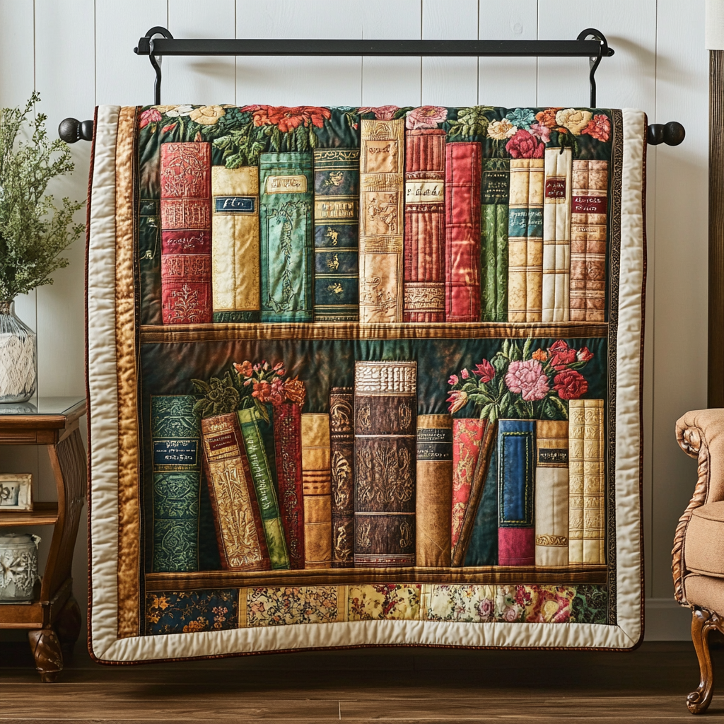 Literary Haven Quilted Blanket Sofa Couch Throw Blanket Awesome Gifts For Book Lovers