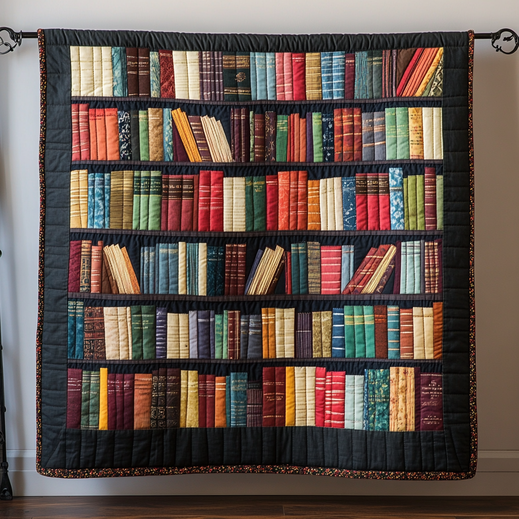 Literary Haven Quilted Blanket Winter Decor Blanket Birthday Presents For Book Lovers