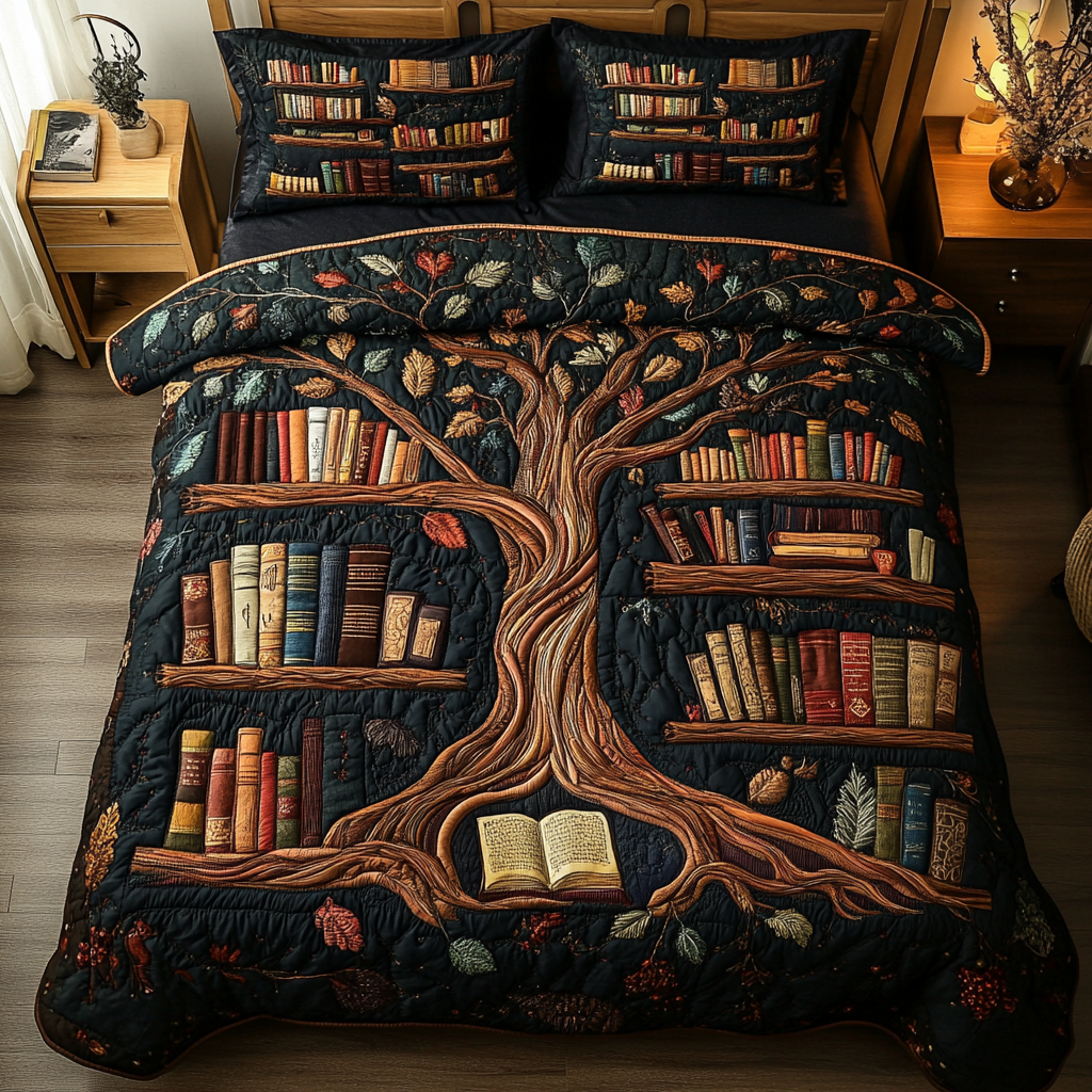 Literary Linens Quilted Bedding Set Bedroom Decor Ideas Christmas Gifts For Book Lovers