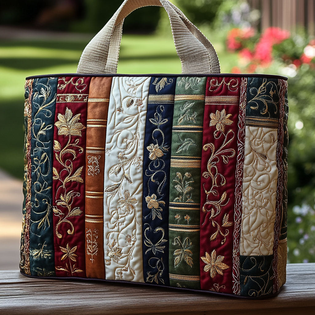 Literary Love Quilted Tote Bag Novelty Book Gifts