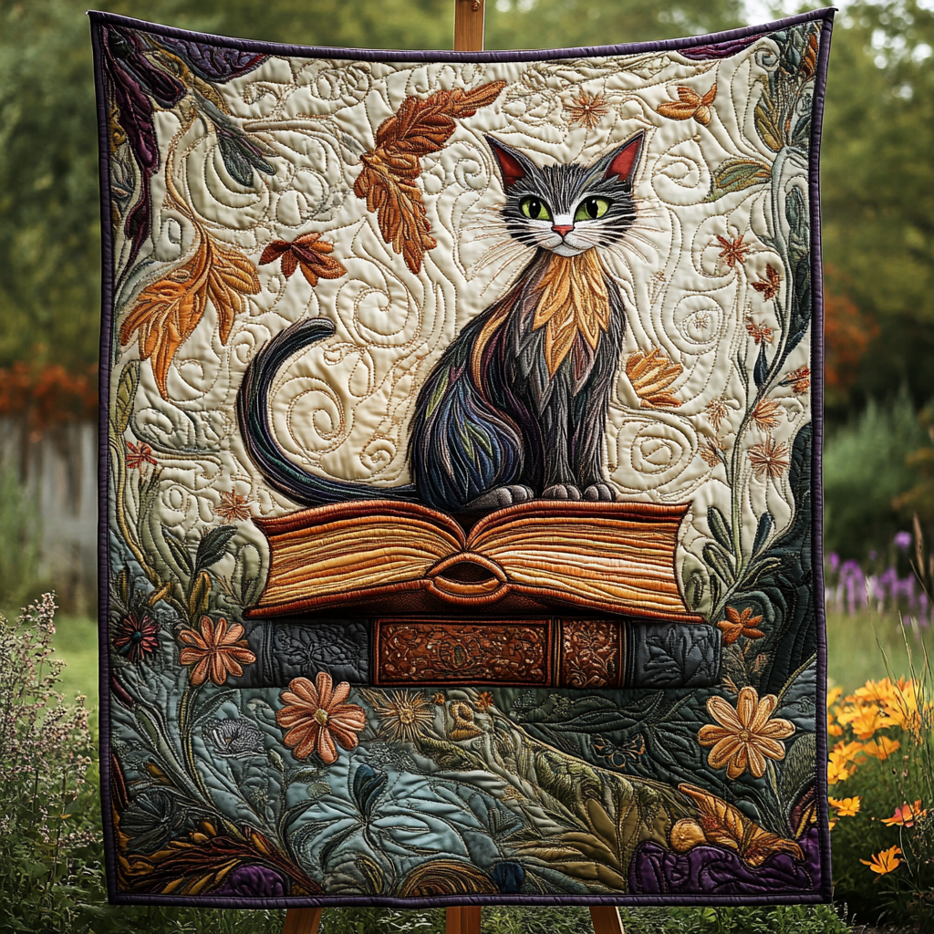 Literary Paws Quilted Blanket Presents For Cat Lovers
