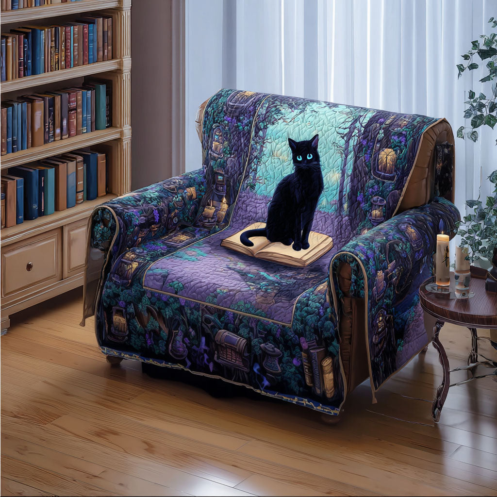 Literary Whiskers Quilted Sofa Cover Home Decor Book Presents For Best Friends