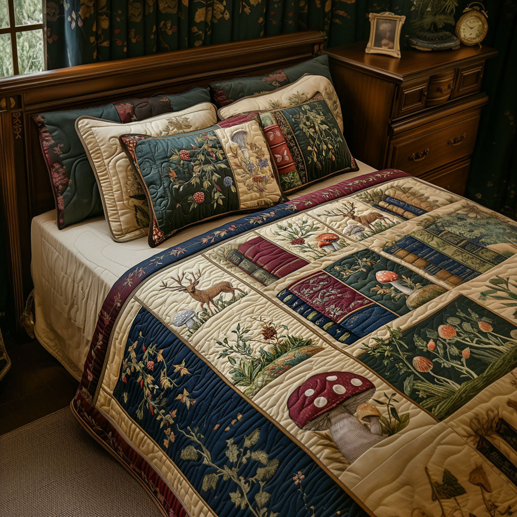 Literary Wilderness Charm Quilted Bedding Set Best Comforter Sets Book Gifts For Ladies