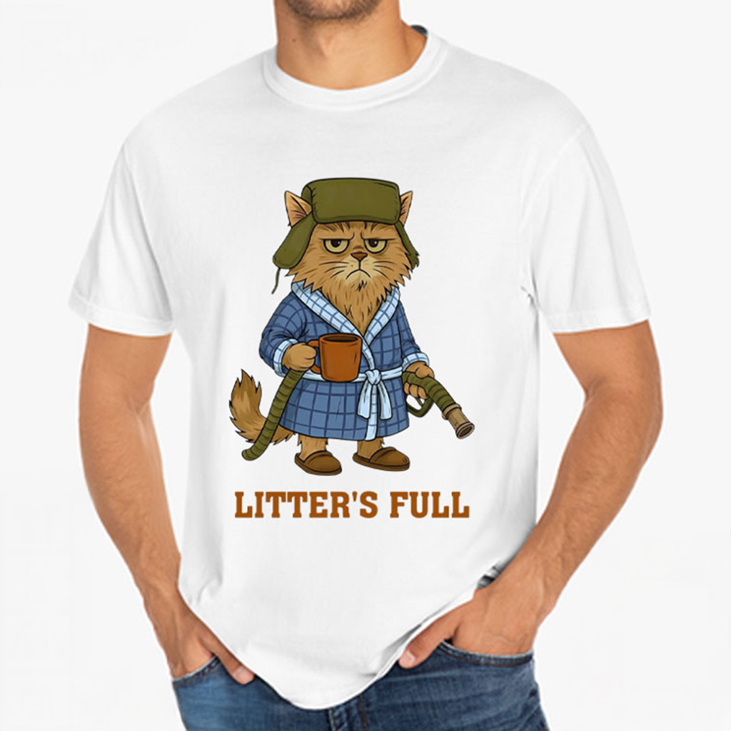 Litters Full Cat Parody Funny National Lampoons Christmas T-Shirt Xmas Gifts For Him