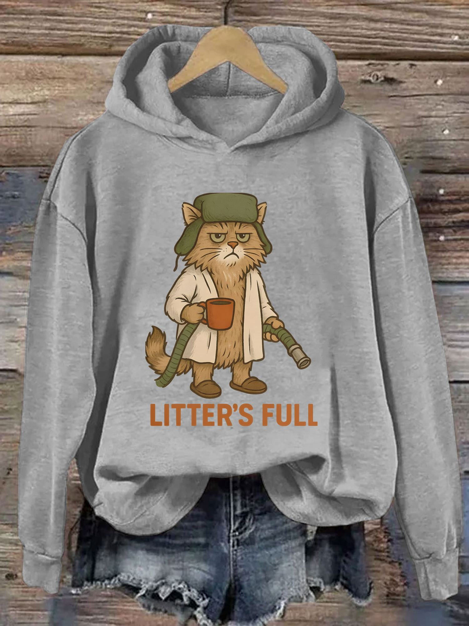 Litters Full Christmas Vacation Cat Hoodie Animal Pattern Meme Hoodie Cat Lover Gifts