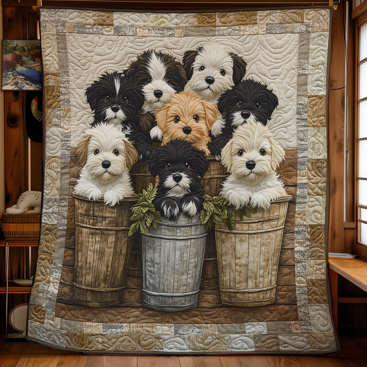 Little Barkers Quilt Blanket Queen Size Blanket Gifts For My Daughter
