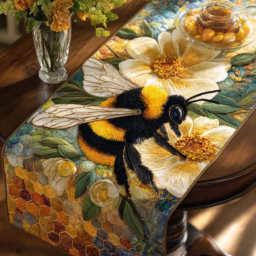 Little Buzz Quilted Table Runner Dinner Table Decor Ideas Bee Gifts For Her