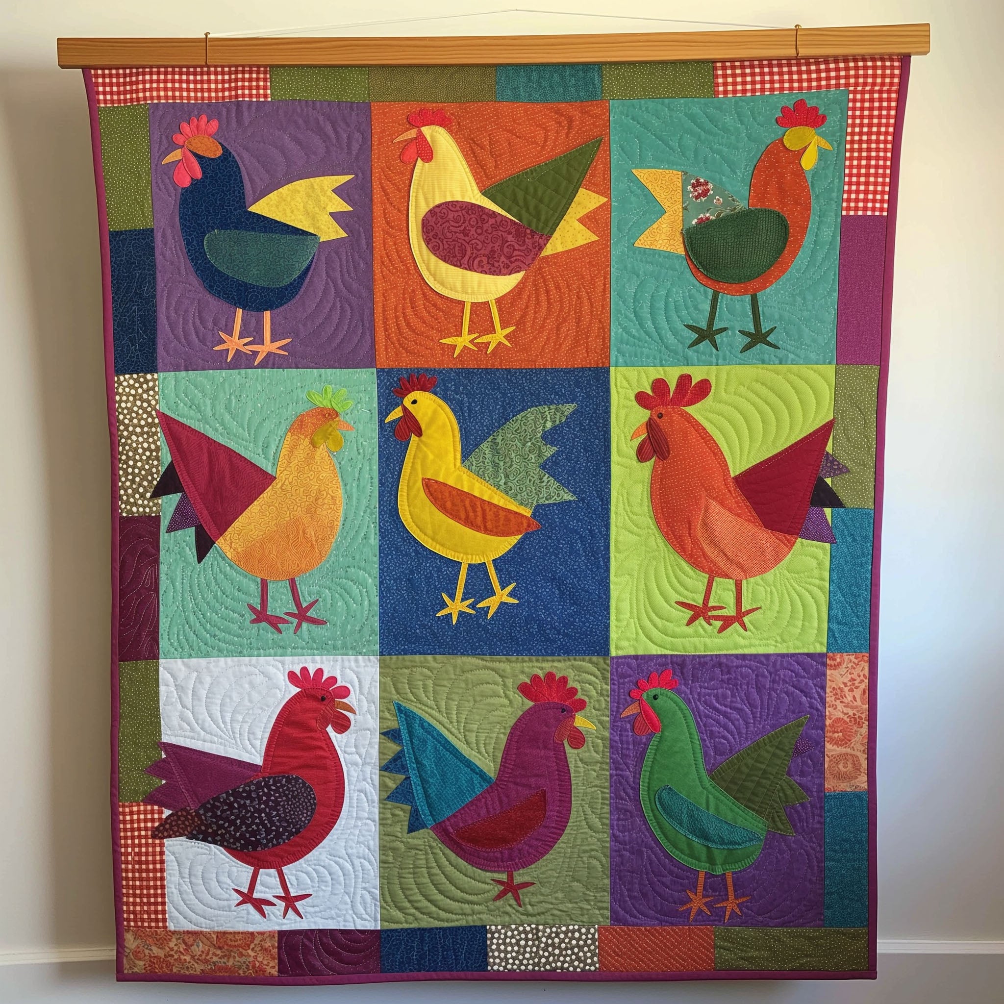 Little Cluckers Quilted Blanket Gifts For Chicken Owners