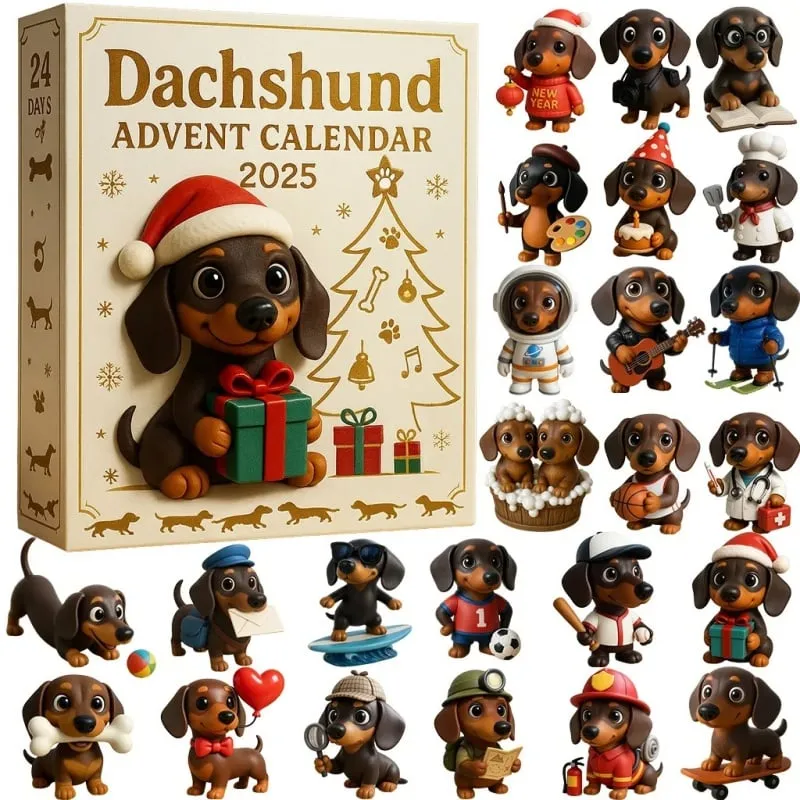 Little Dachshund Dog Advent Calendar 2025 Christmas Countdown Dog Advent Calendar Gifts