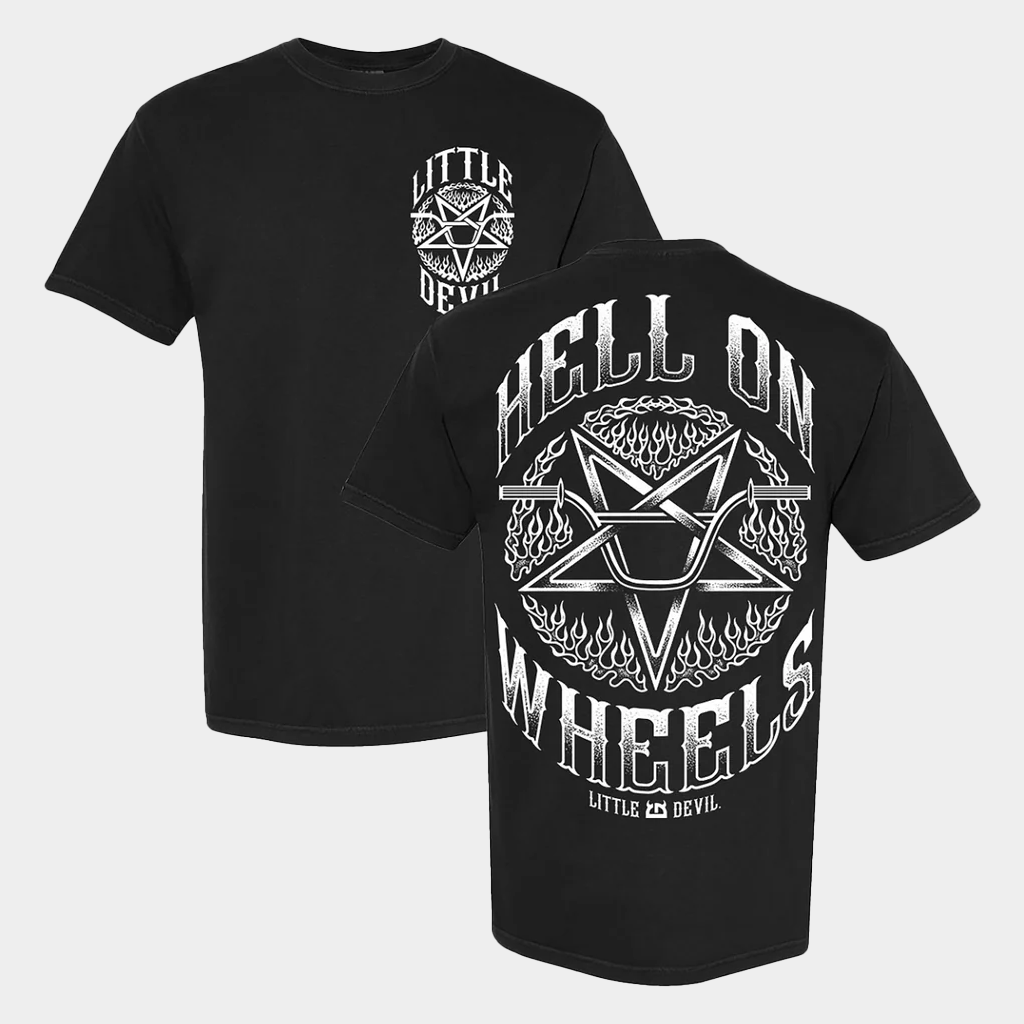 Little Devil Brand Merch Hell On Wheels T-Shirt Birthday Present For Husband