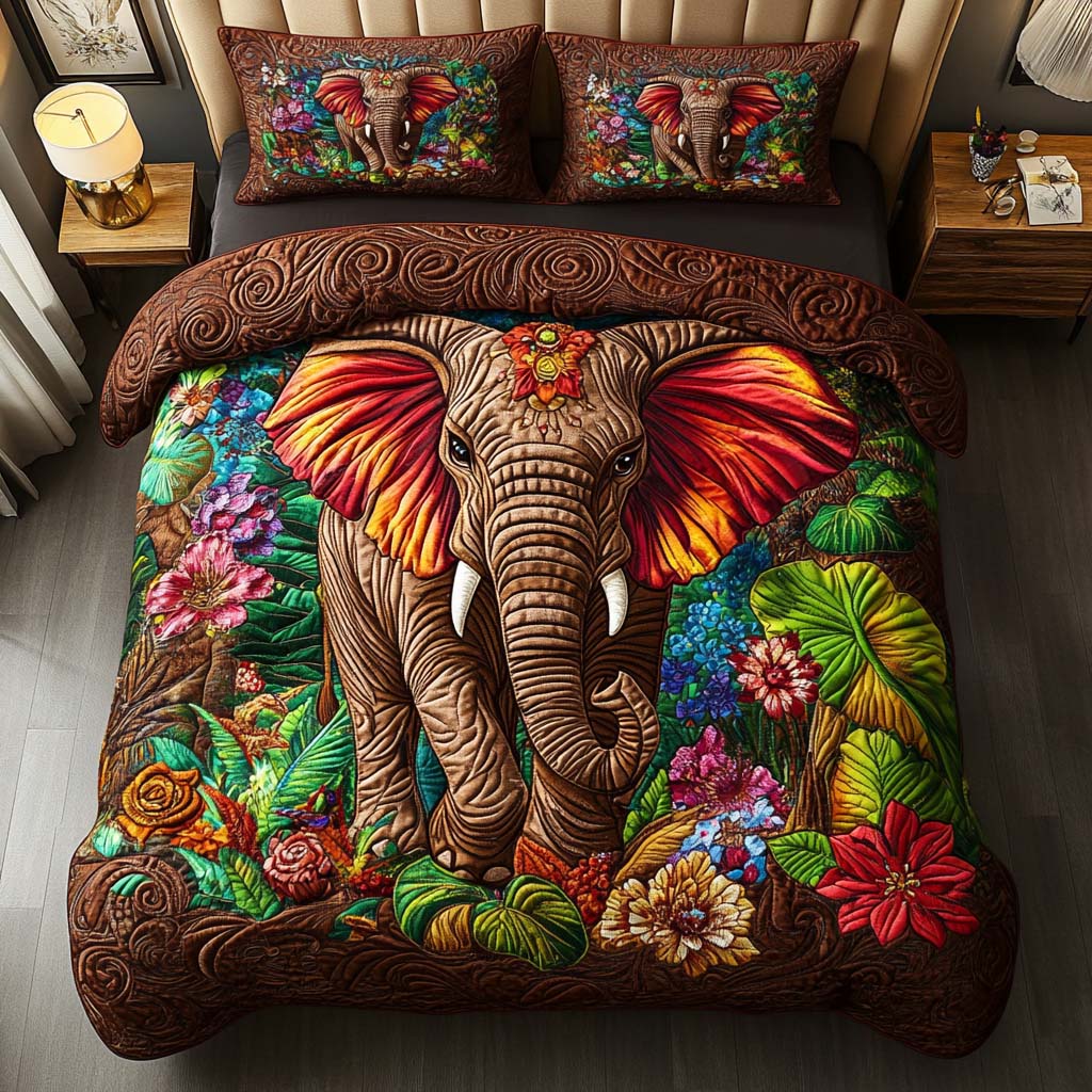 Little Elephant Magic Quilted Bedding Set Best Bed Sheet Set Elephant Themed Gifts