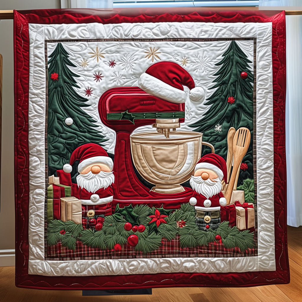 Little Gnomes' Make and Bake Day Quilt Blanket Christmas Throw Blanket Best Christmas Gifts For Bakers