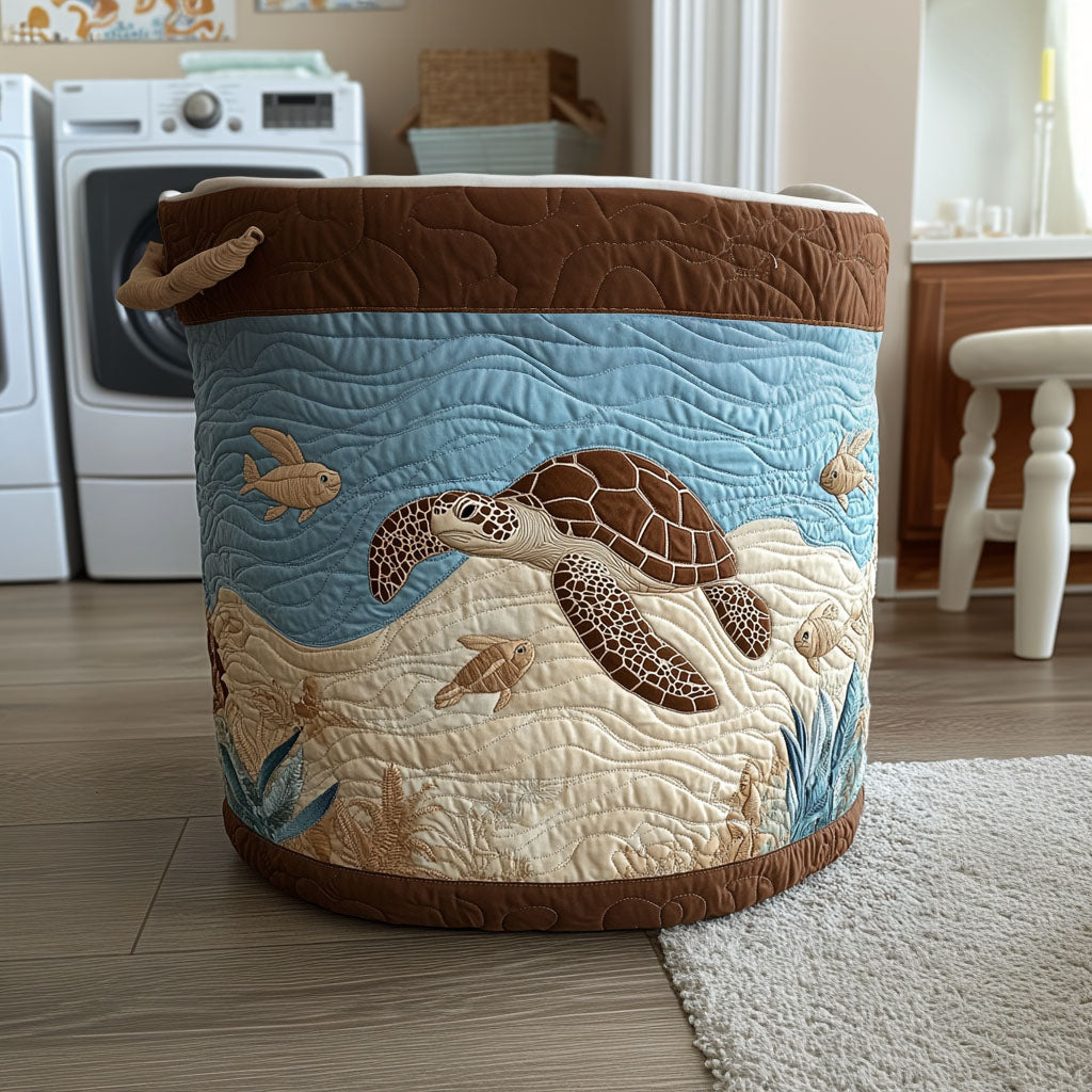 Little Lagoon Quilted Laundry Basket Thanksgiving Merch Gift