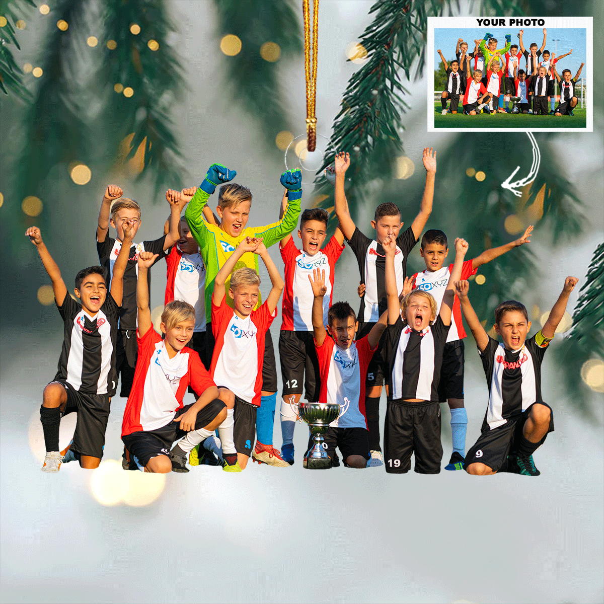 Little Legends League Personalized Photo Mica Ornament Christmas Gift For Soccer Sport