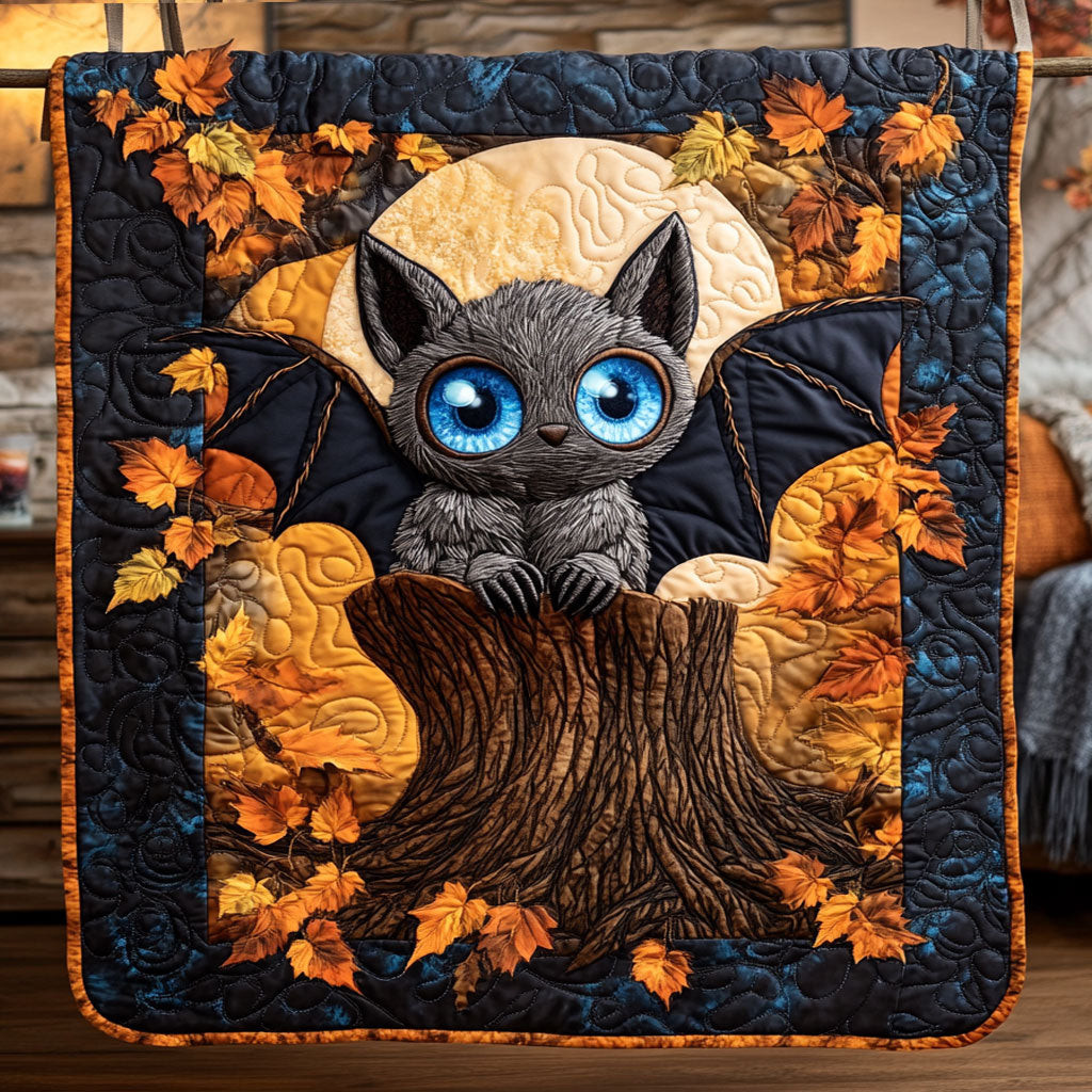 Little Moon Bat Quilt Best Decoration Gift For Friends and Family on Halloween Day