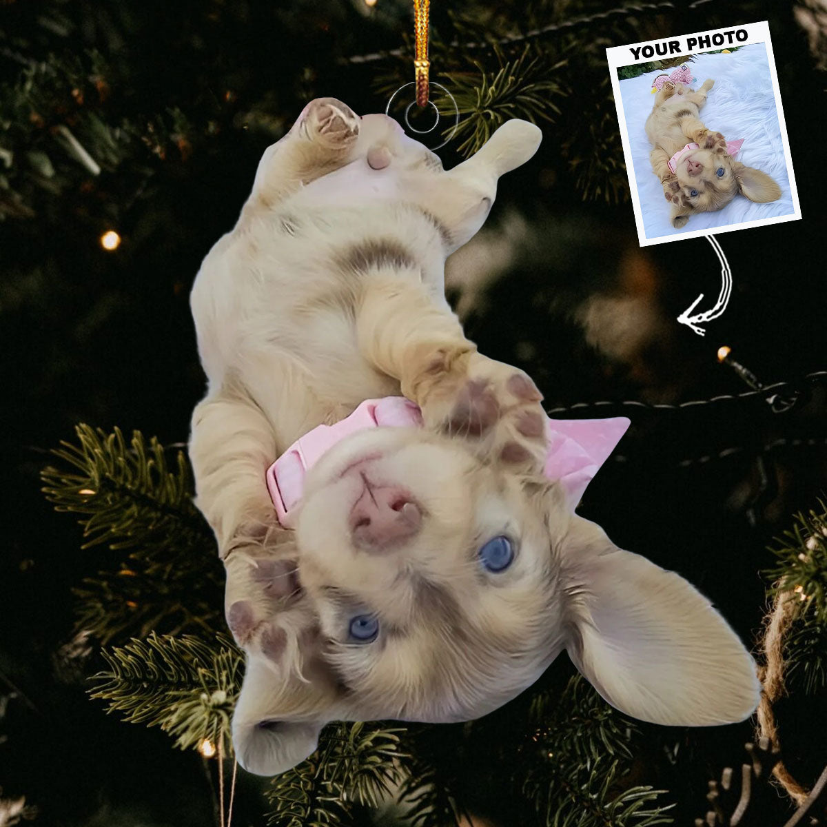 Little Paws Big Heart Personalized Photo Mica Ornament Christmas Gift For Dog Lovers