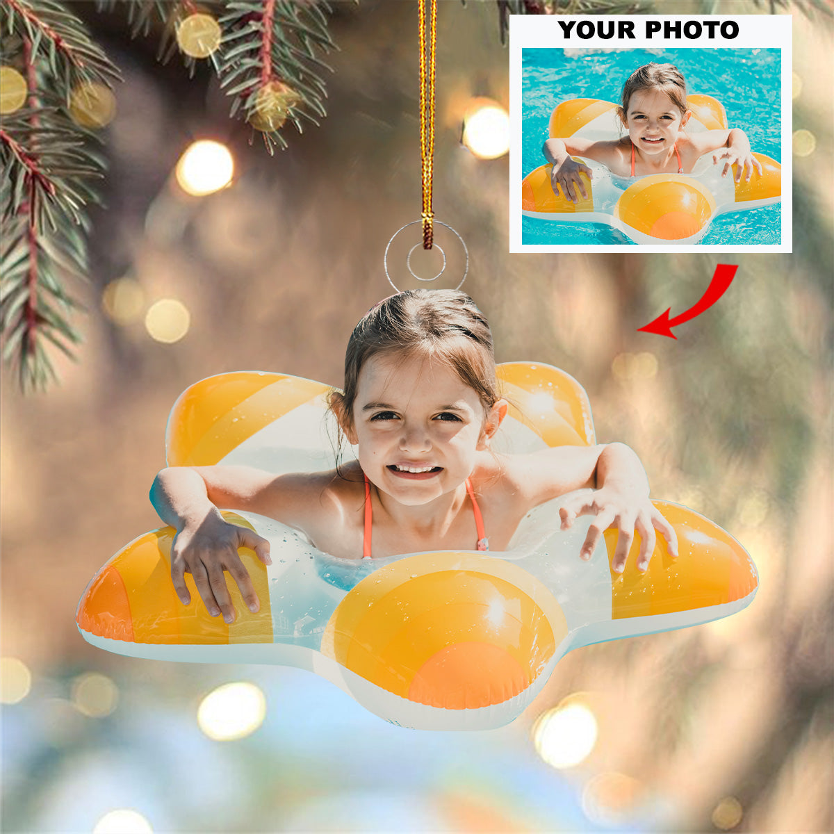 Little Star Personalized Photo Mica Ornament Gift For Baby Family Members