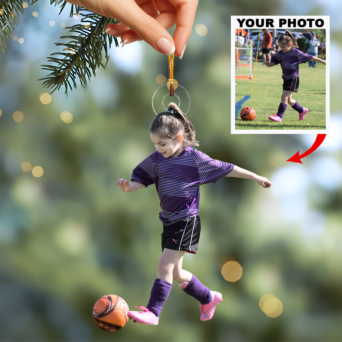 Little Stars Play Personalized Photo Mica Ornament Christmas Gift For Children Basebal