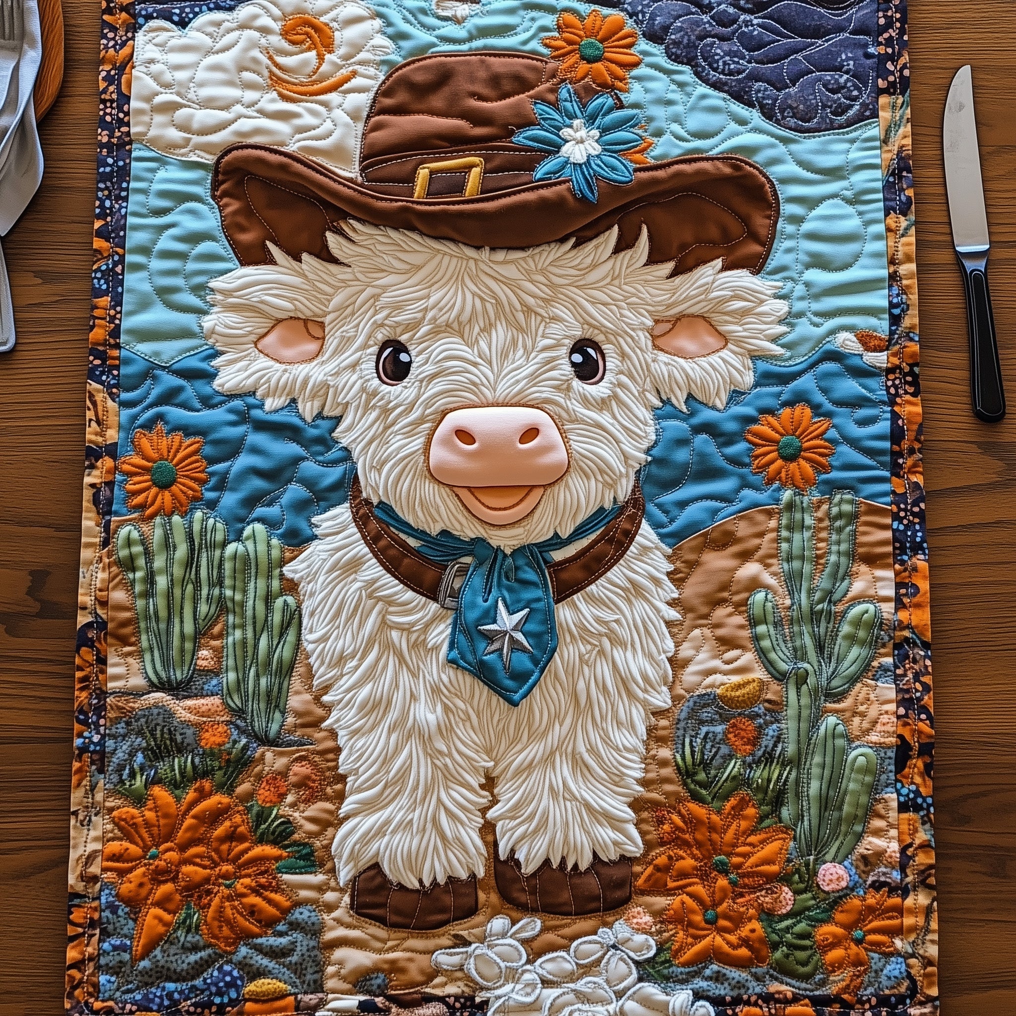 Little Western Wanderer Quilted Table Runner Christmas Table Runner Gift Idea