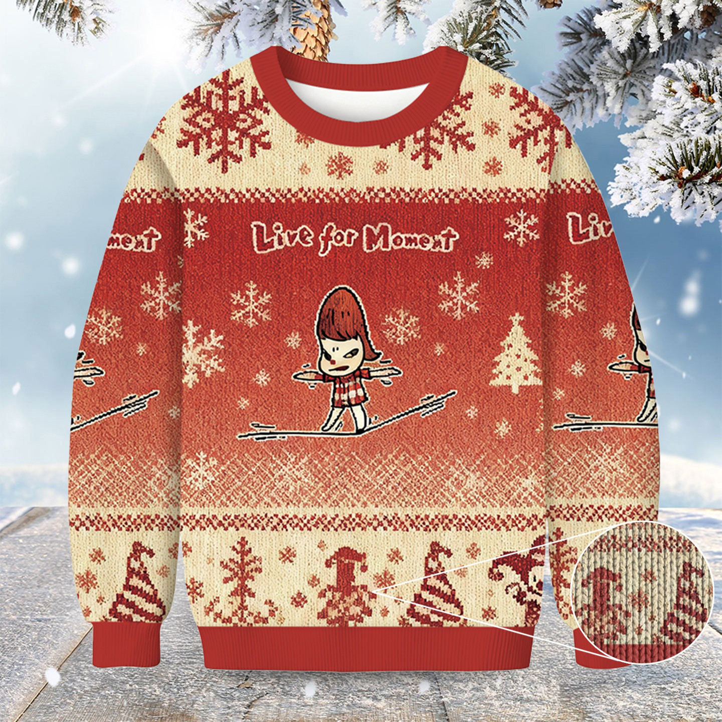 Live For Moment Christmas Ugly Sweater Xmas Clothing Crazy Ugly Christmas Sweater