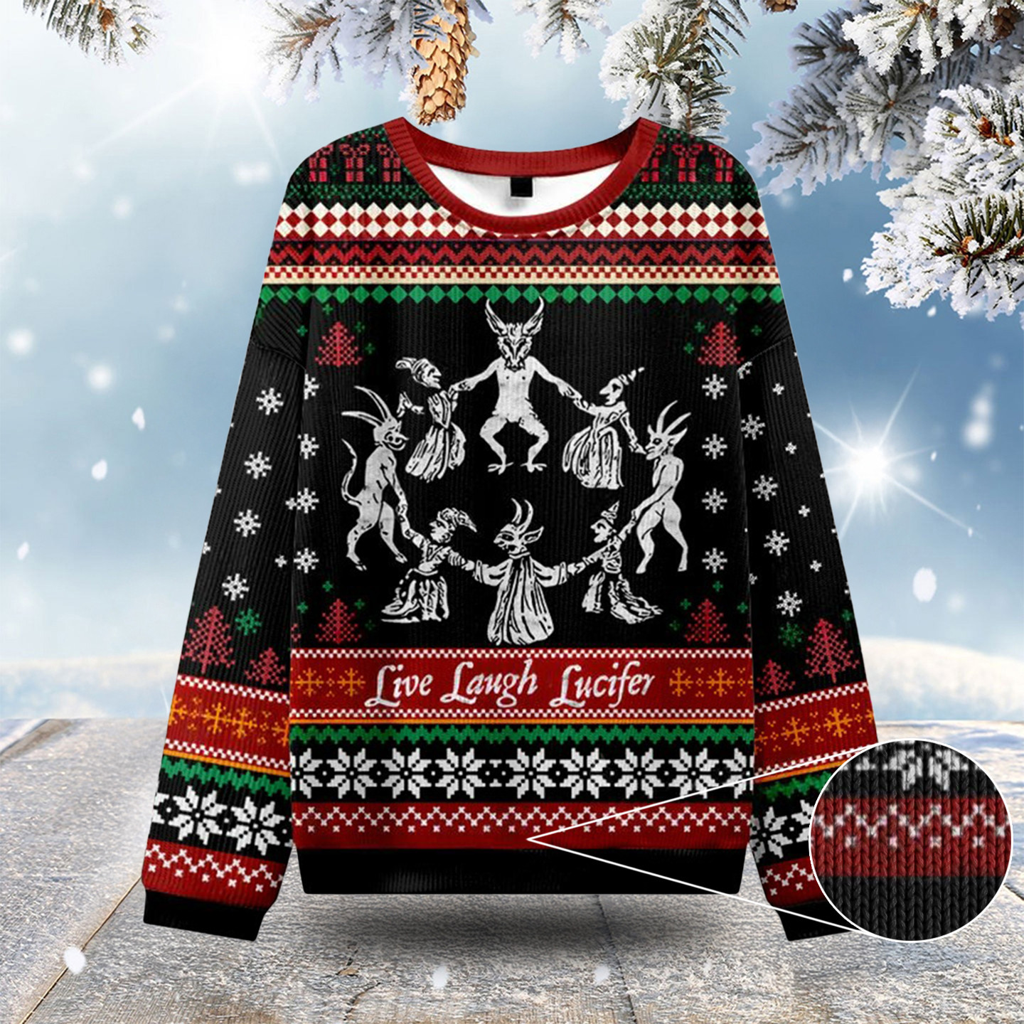 Live Laugh Lucifer Ugly Christmas Sweatshirts Outrageous Christmas Jumpers Gifts For Son