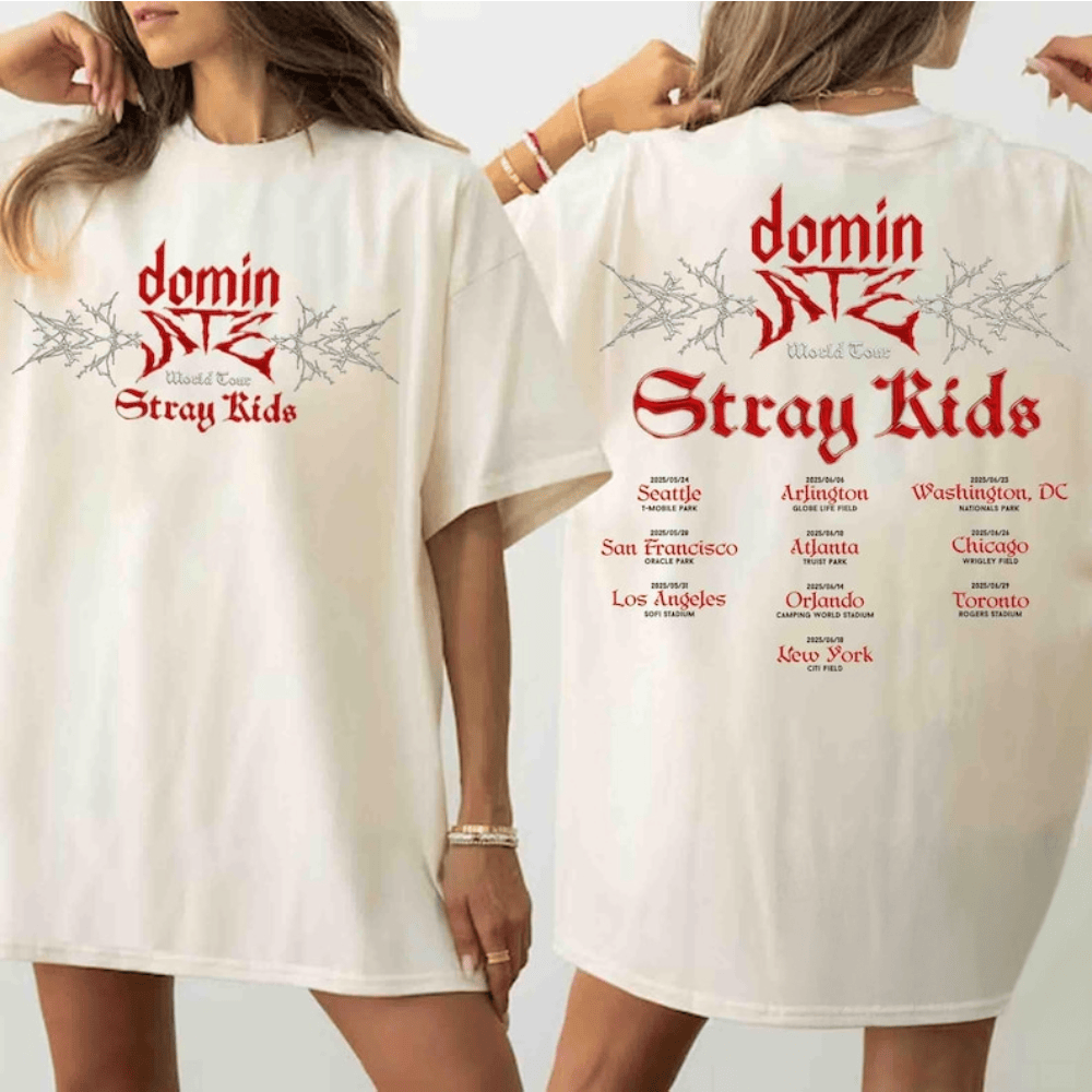Live Nation Stray Kids Merch Stray Kids Dominate World Tour 2025 T-Shirt Stray Kids Tour Merch