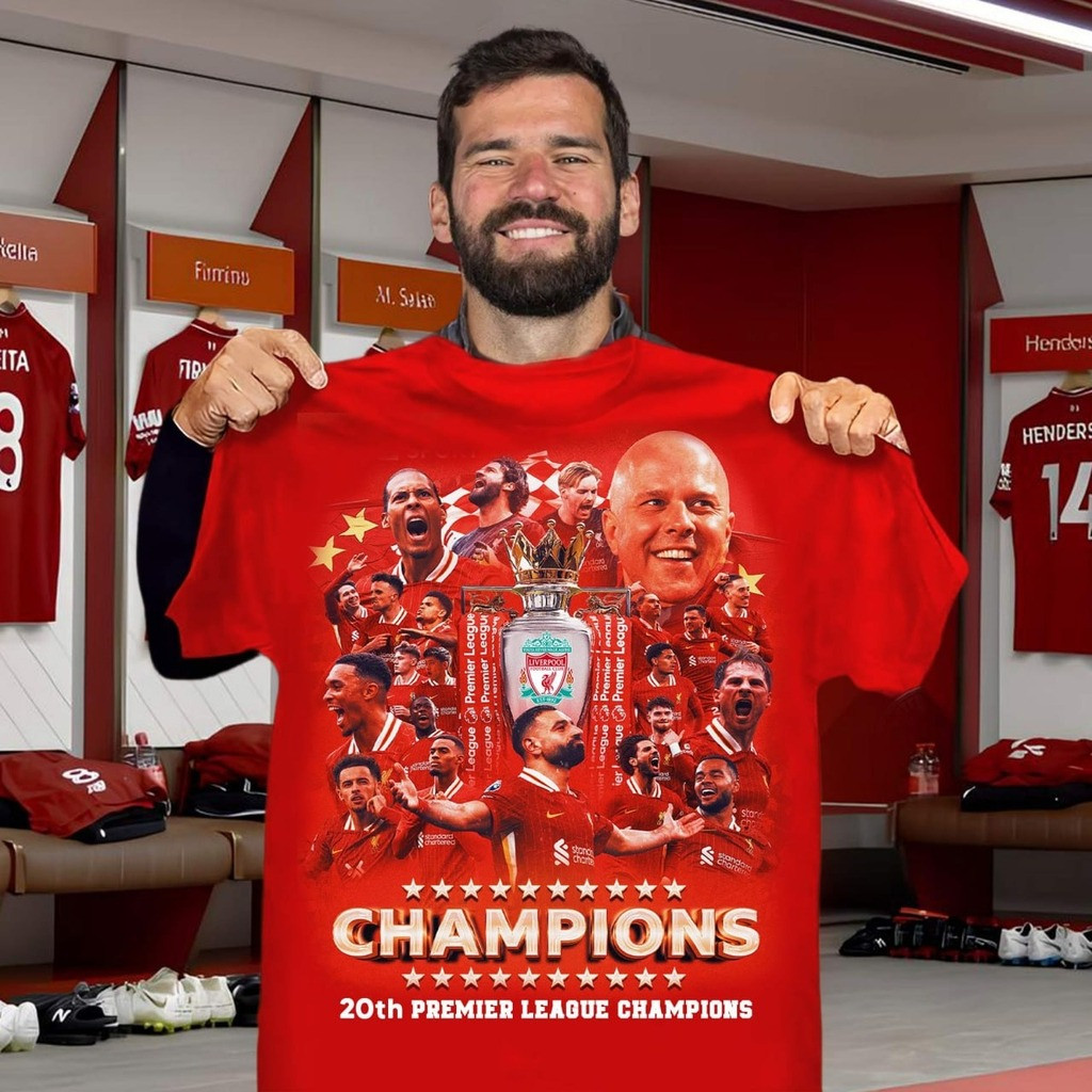 Liverpool Champions Of England 2025 T-Shirt 20-Time Champions Gift For Fans