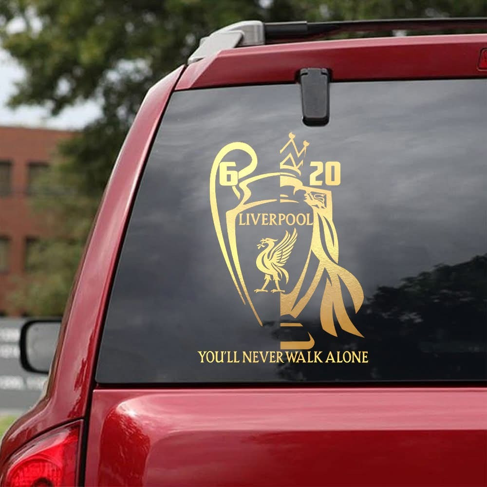 Liverpool Champions Premier League 2025 Car Sticker Decal You'll Never Walk Alone Fan Merch