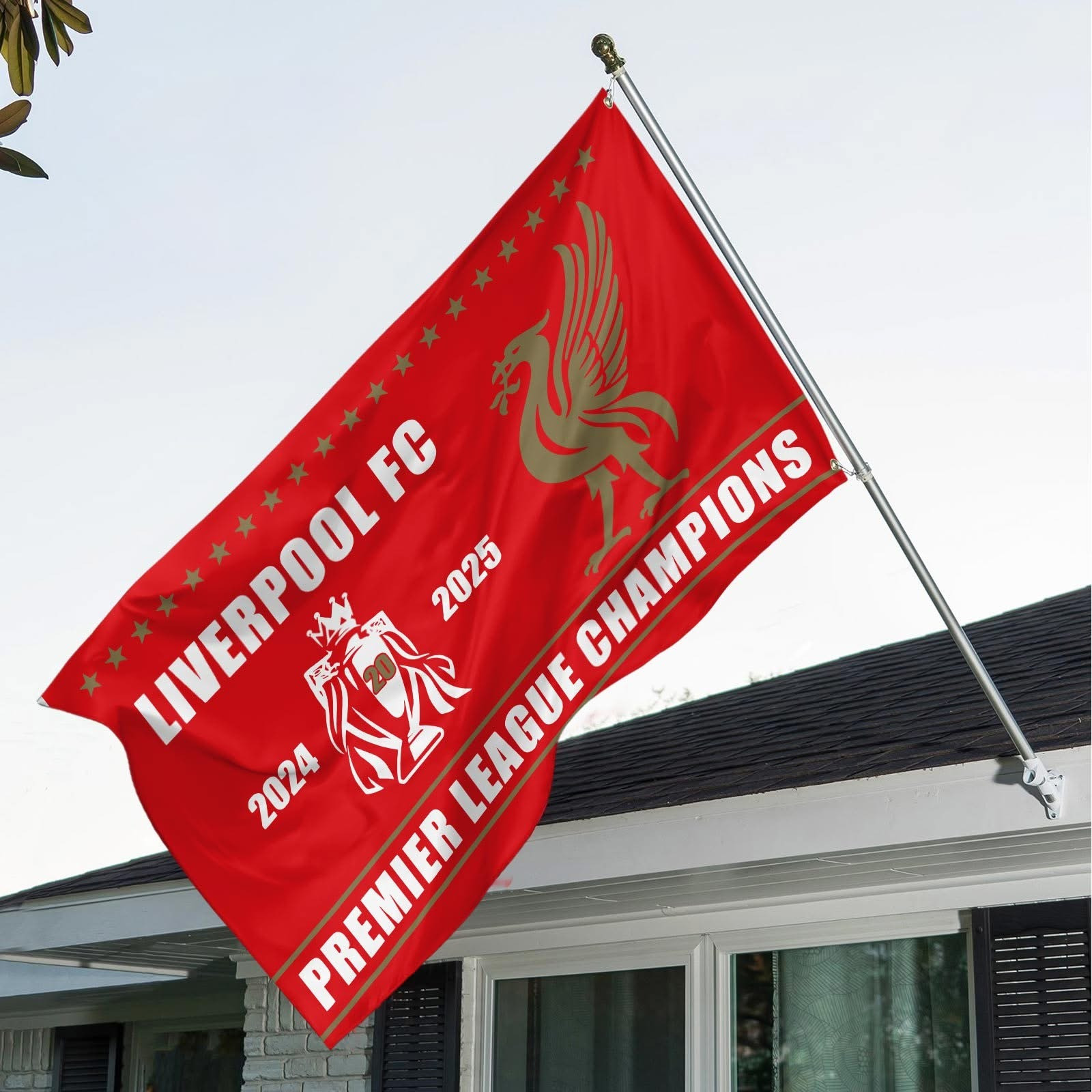 Liverpool Champions Premier League Flag 2024 2025 Liverpool Football FC Fan Club Merch