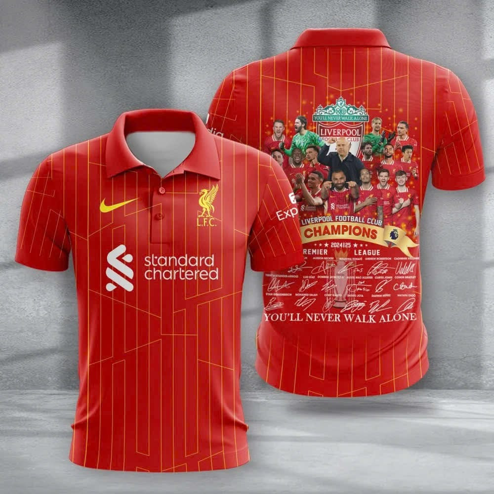 Liverpool Champions Premier League Polo Shirt 202425 Liverpool Football FC Fan Club Apparel
