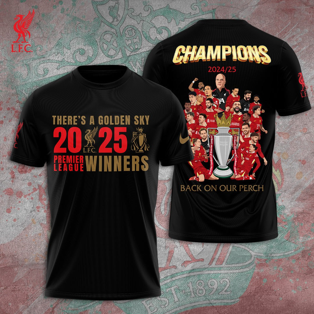 Liverpool F.C 2025 League Champions T-Shirt Gift Ideas For Football Lovers