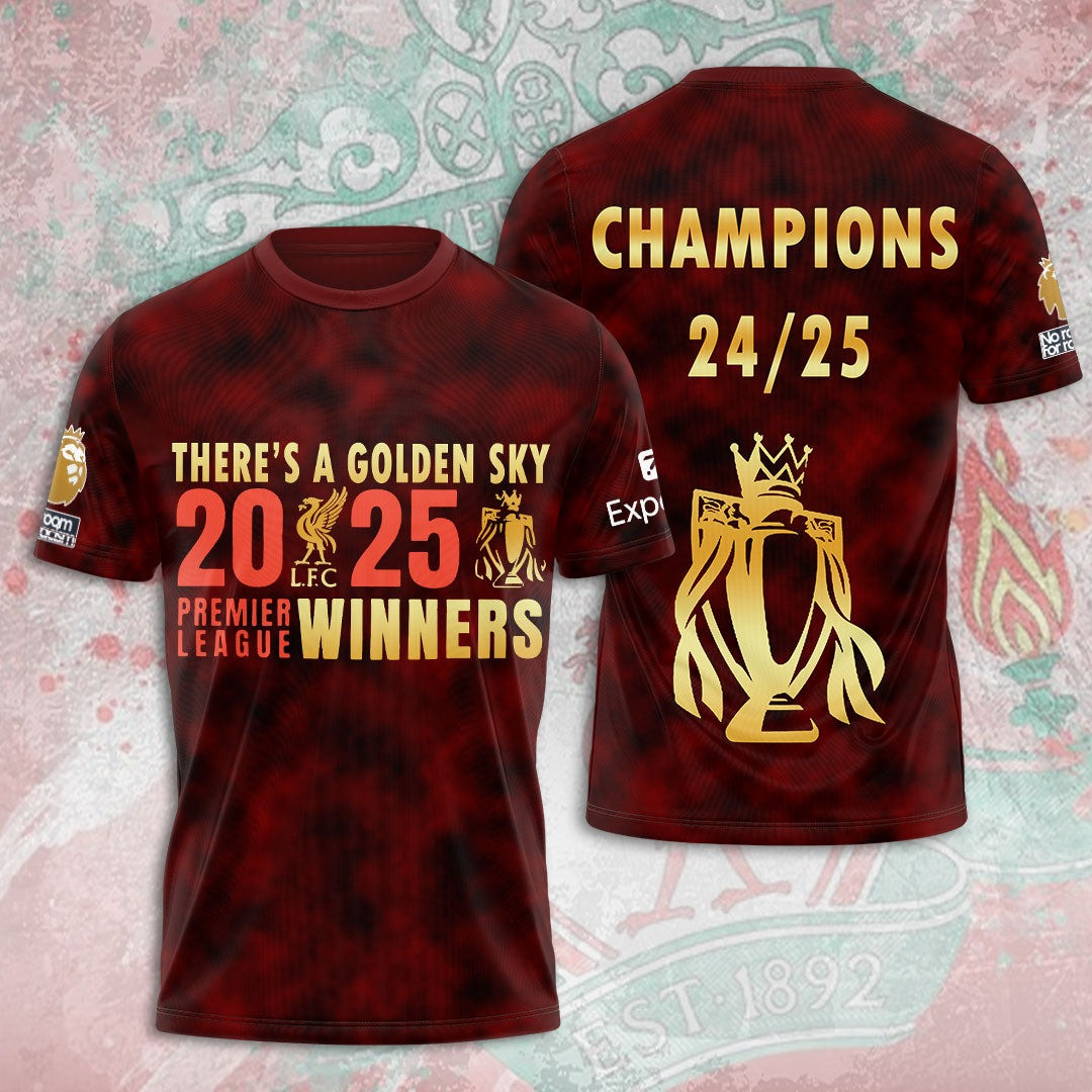 Liverpool F.C 2025 Premier League Champions A T-Shirt Best Gifts For Soccer Fans