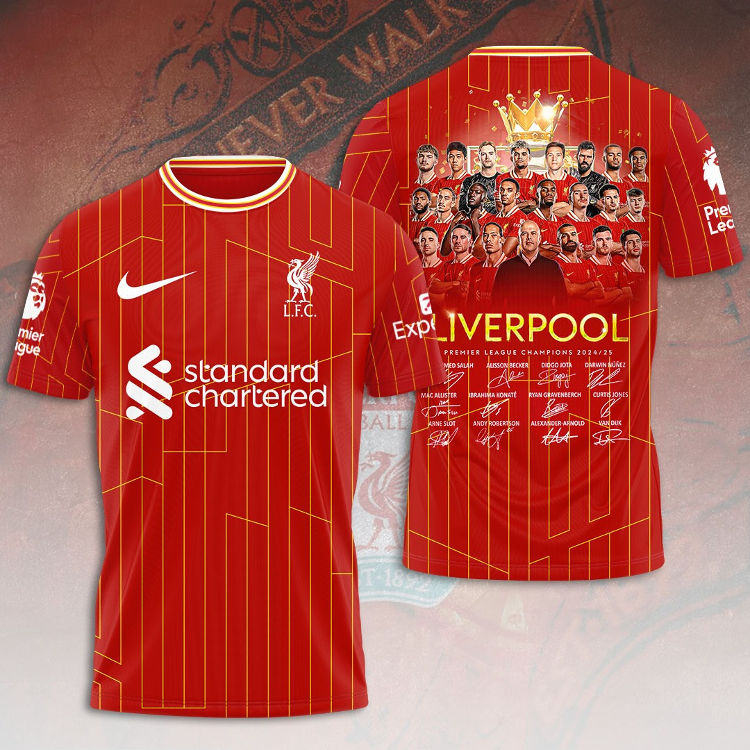 Liverpool F.C 2025 Premier League Champions T-Shirt Presents For Soccer Lovers