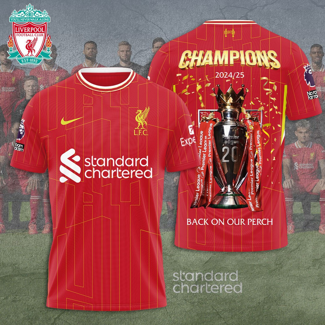 Liverpool F.C 2025 Premier League Champions T-Shirt Unique Gifts For Soccer Fans