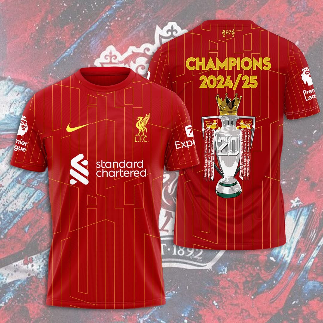 Liverpool F.C. Champions Shirt 2024/25 L.F.C. Apparel Liverpool Football Fan Gifts For Him