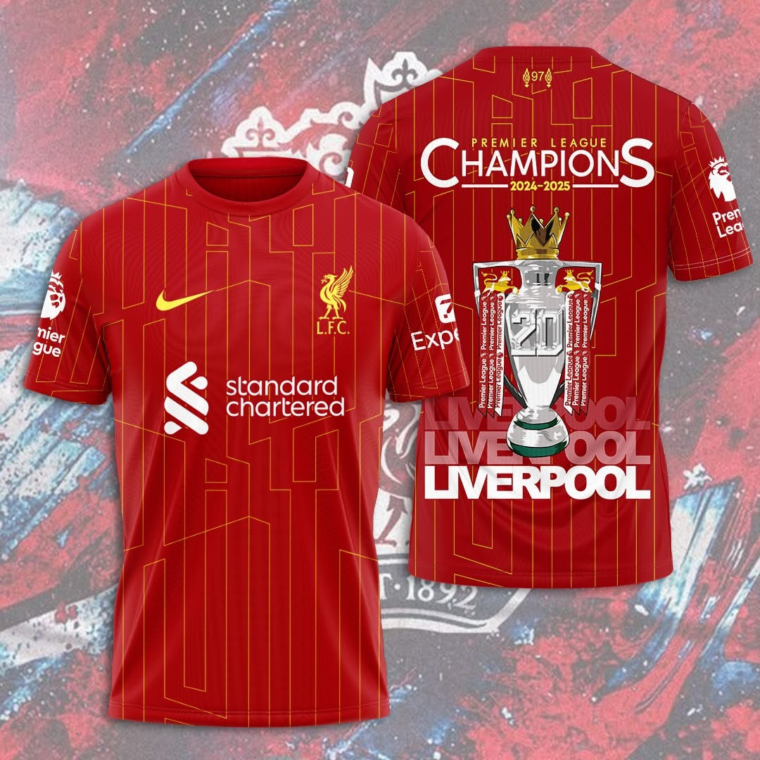 Liverpool F.C. Premier League Champions Shirt 2024/25 L.F.C. Apparel Cool Gifts For Him