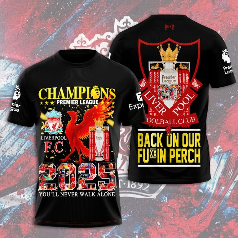 Liverpool Merch Champions Premier League 2025 T-Shirt Liverpool Football F.C. Awesome Gifts