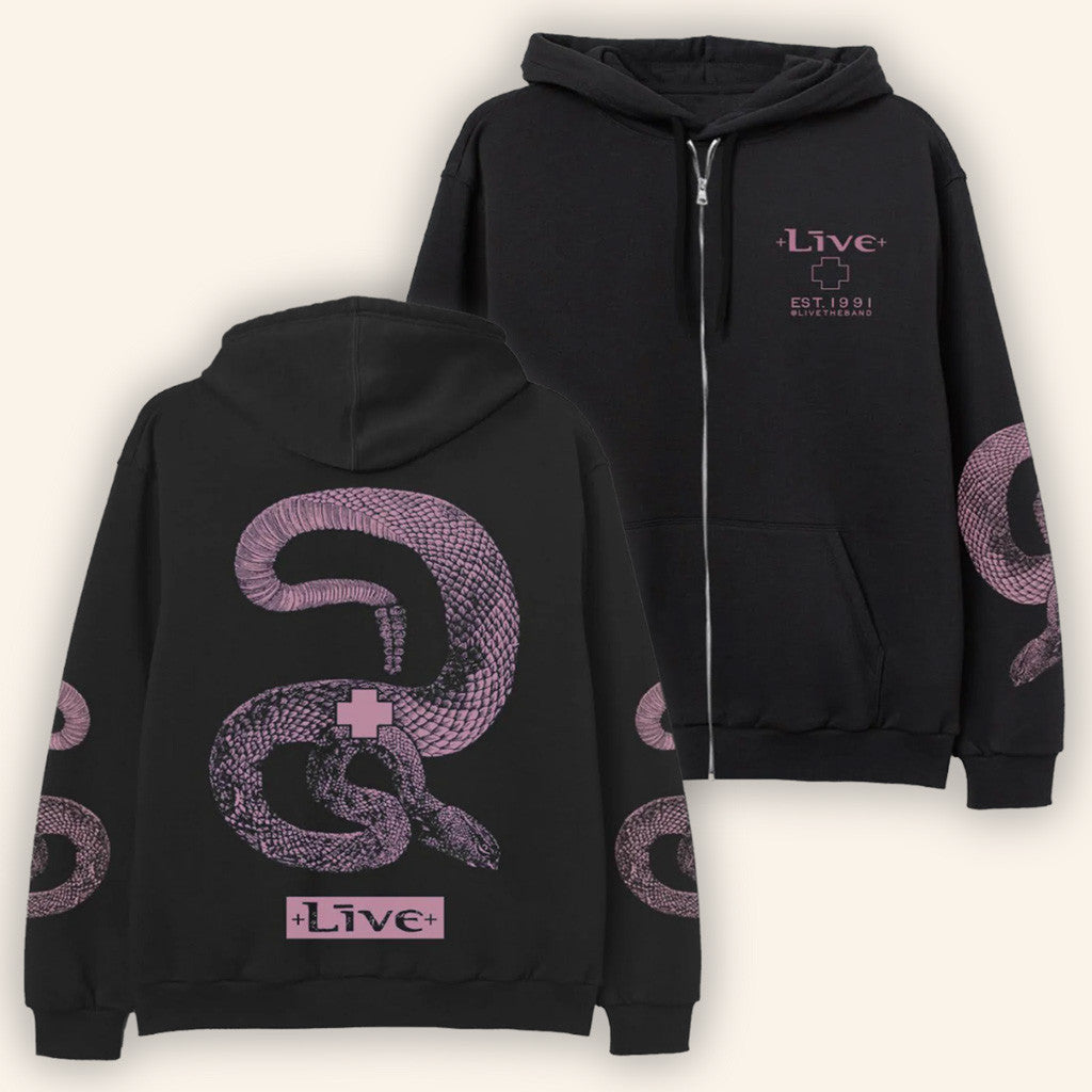 Livetheband Merch Black Snake Zip Hoodie Gifts For Husband Livetheband Merch Black Snake Zip Hoodie Gifts For Husband