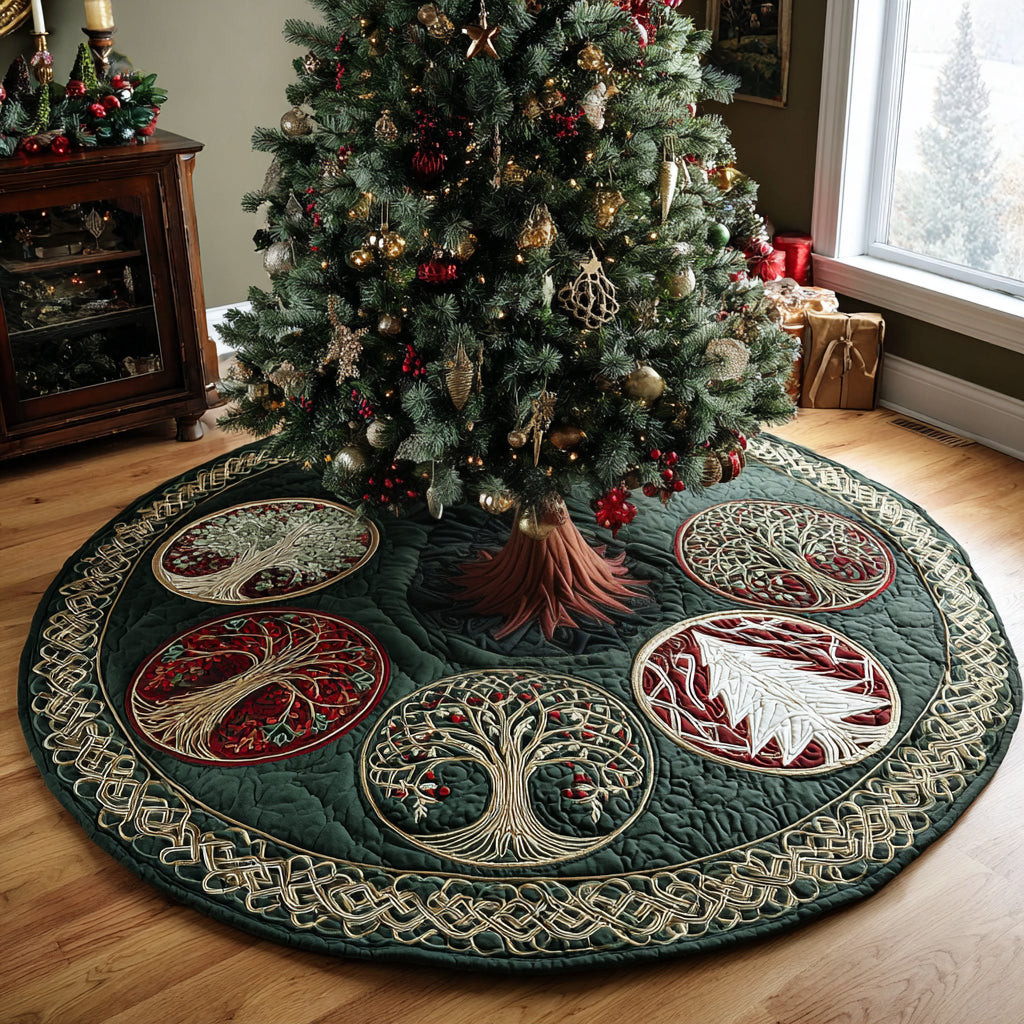 Living Circle Christmas Quilted Tree Skirt Nature Vibe Festive Decor Christmas Gifts Ideas