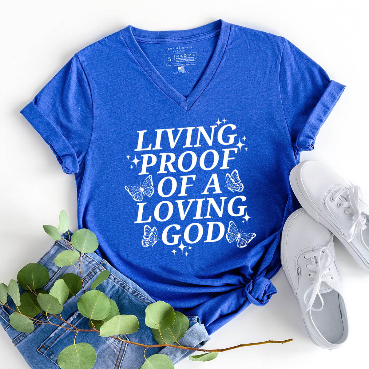 Living Proof Of A Loving God V-Neck Shirt Gift For Women