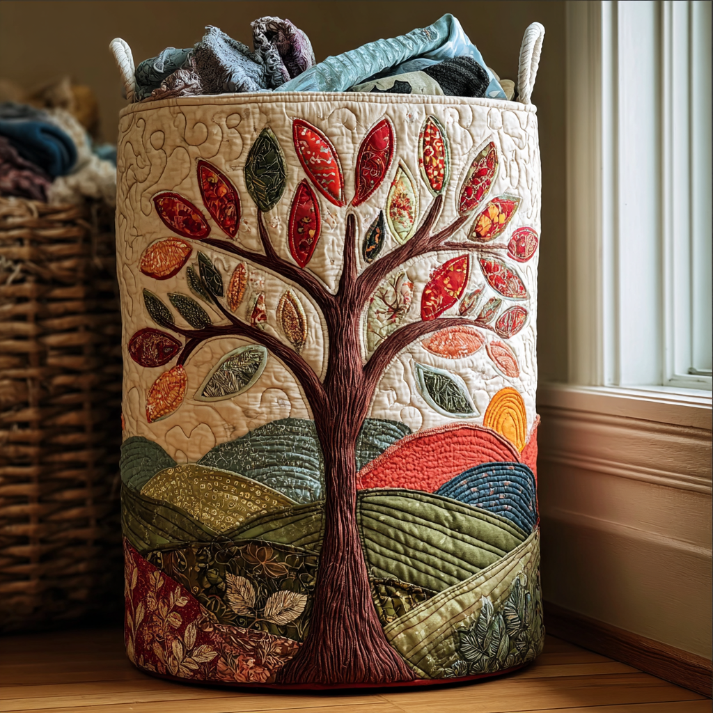 Living Roots Quilted Laundry Basket Unique Gift For Laundry Lovers