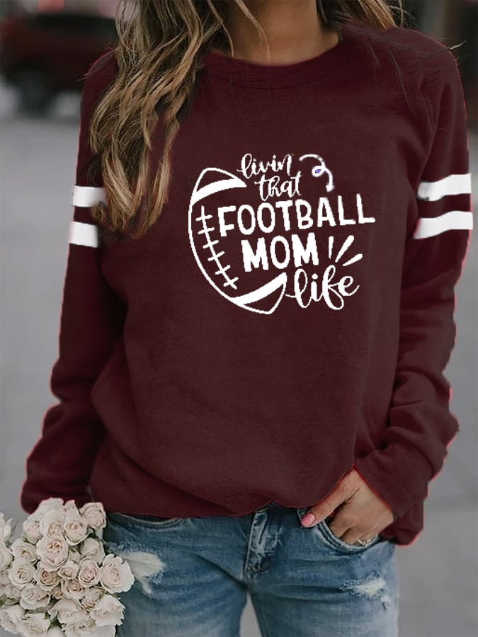 Living That Football Mom Life Sweatshirt Game Day Football Clothes Gift Ideas For Girlfriend